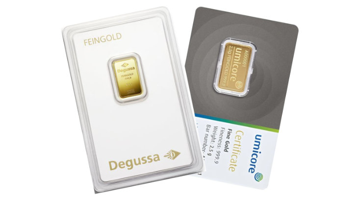 Goldbarren - 2,5 Gramm 